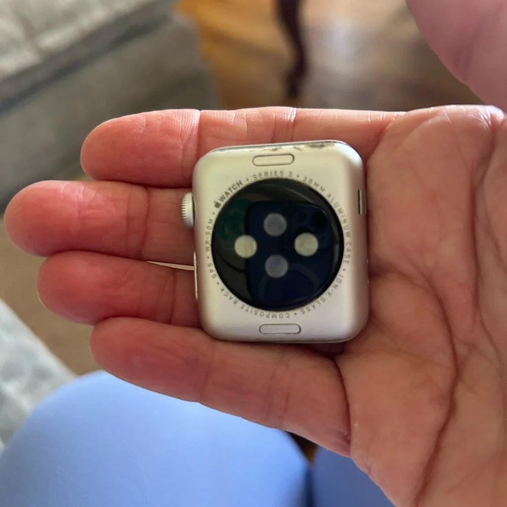 Apple Silver Smartwatch Rear Case with Sensor Window and Crown Cutout - Picture 2 of 4